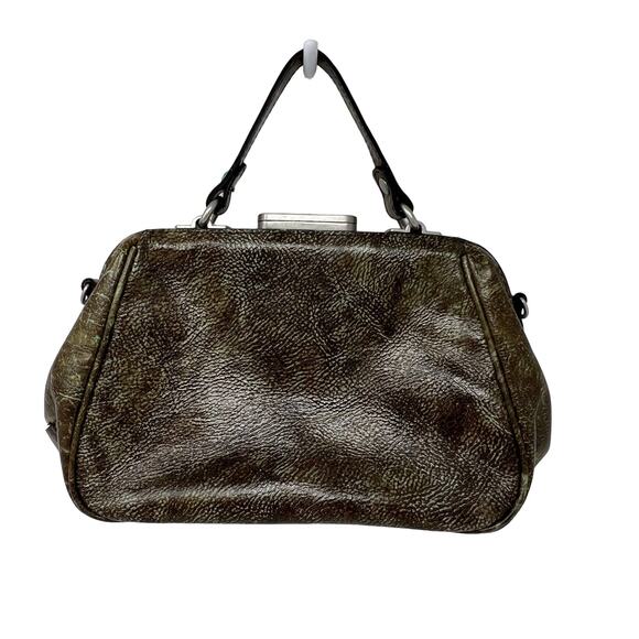 Patricia Nash Gracchi Tooled Leather Brown Teal Frame Satchel Handbag - Picture 2 of 8